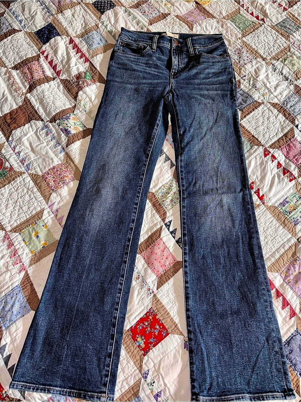 Madewell Kick Out Full-Length Jeans Flare Jeans Blue Waist 26